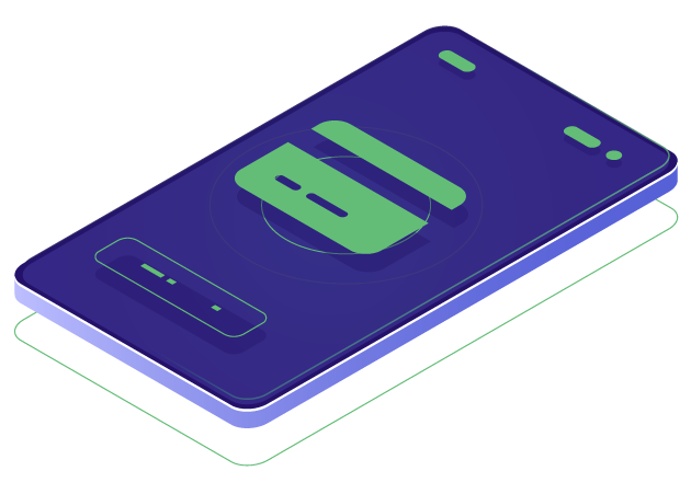 Ilustrace mobilního telefonu s platební kartou